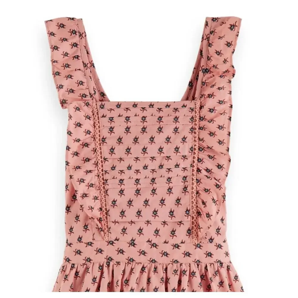 Scotch & Soda All over Print Pinafore Girl's Sundress size 8 NEW